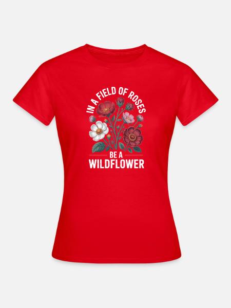 Wildblumen Design - Frauen T-Shirt - Rot