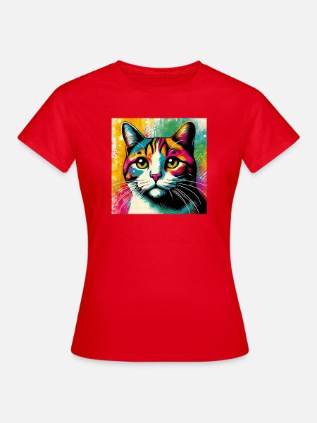 Katze - Frauen T-Shirt - Rot