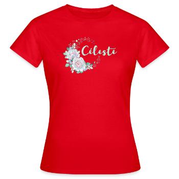 Pour Celeste - T-shirt Femme - rouge - Devant - AI Model Female 172 dark (172cm)