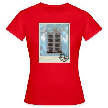 Weathered windows in the southern style - Women's T-Shirt - red - Front - AI Model Female 172 dark (172cm)