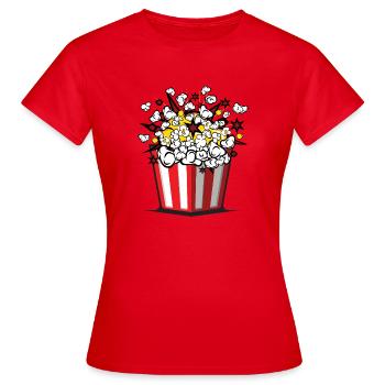 Popcorn Karneval Fasching Halloween Pop Corn - Frauen T-Shirt - Rot - Vorne - AI Model Female 172 dark (172cm)