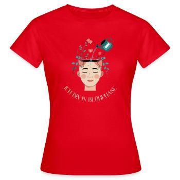 Wachstum und Inspiration - ich bin in Blühphase - Frauen T-Shirt - Rot - Vorne - AI Model Female 172 dark (172cm)