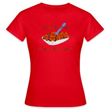 Currywurst - T-shirt Femme - rouge - Devant - AI Model Female 172 dark (172cm)