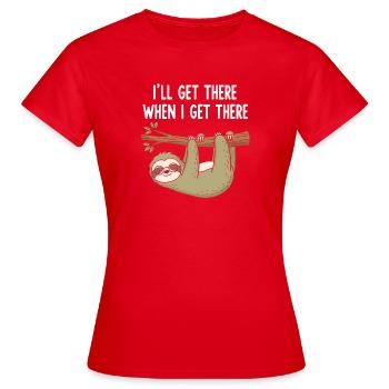 Casual Sloth Saying - Women's T-Shirt - red - Front - AI Model Female 172 dark (172cm)