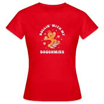 Bonhomme en pain d'épices de Noël en pain d'épices - T-shirt Femme - rouge - Devant - AI Model Female 172 dark (172cm)