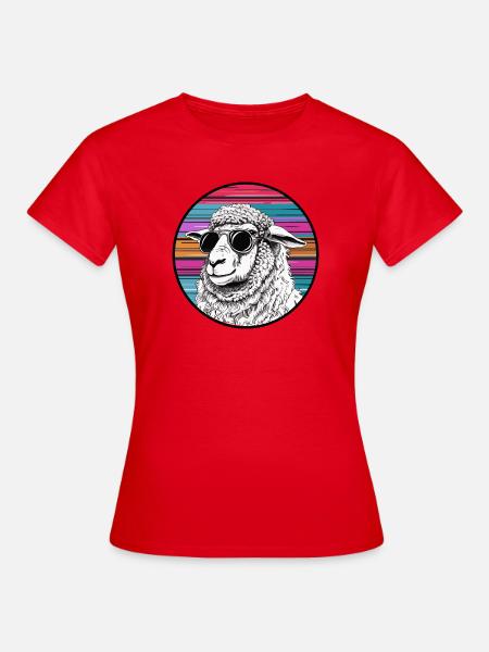 Lamasurfer mit Sonnenbrille - Frauen T-Shirt - Rot