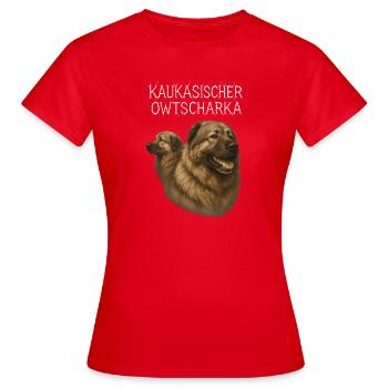 Ovcharka du Caucase - T-shirt Femme - rouge - Devant - AI Model Female 172 dark (172cm)