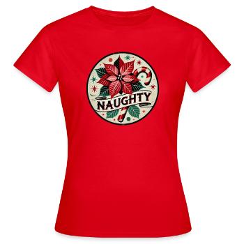 Festliches Weihnachtsstern- und Zuckerstangen-Design - Frauen T-Shirt - Rot - Vorne - AI Model Female 172 dark (172cm)