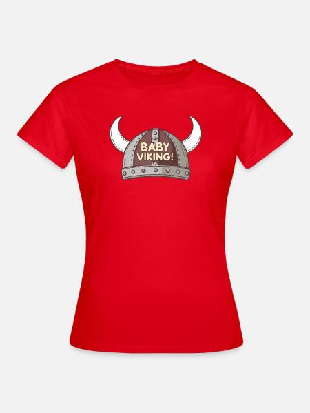 Baby Wikinger Helm - Frauen T-Shirt - Rot