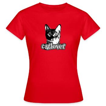 Contraste Cat Lover - T-shirt Femme - rouge - Devant - AI Model Female 172 dark (172cm)