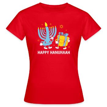 Hanukkah Chanukkah Hanukah Gnom - Frauen T-Shirt - Rot - Vorne - AI Model Female 172 dark (172cm)