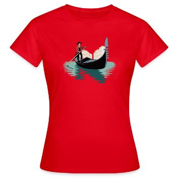 Venezianisches Gondel-Abenteuer - Frauen T-Shirt - Rot - Vorne - AI Model Female 172 dark (172cm)