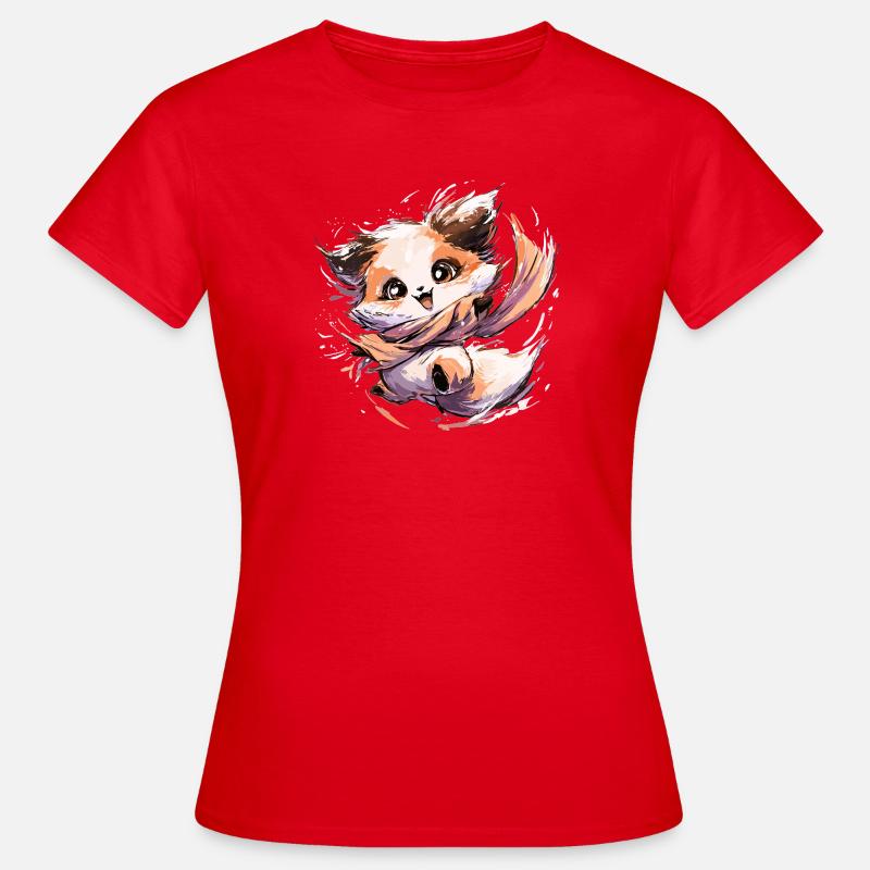 Fox with Scarf | Dancing Fox - Women's T-Shirt - red