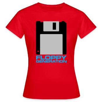 Disquette Génération 3.5 - T-shirt Femme - rouge - Devant - AI Model Female 172 dark (172cm)