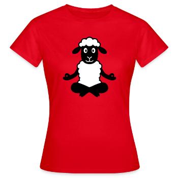 Yoga Schaf - Frauen T-Shirt - Rot - Vorne - AI Model Female 172 dark (172cm)