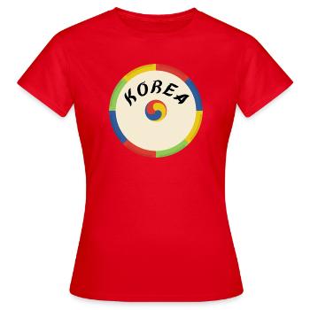 Korea Design – Tradition et culture en cercle - T-shirt Femme - rouge - Devant - AI Model Female 172 dark (172cm)