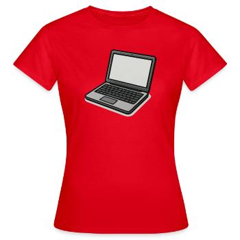 Ordinateur portable de style vintage - T-shirt Femme - rouge - Devant - AI Model Female 172 dark (172cm)