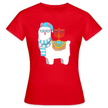 Chanukkah Hanukkah Hanukah - Frauen T-Shirt - Rot - Vorne - AI Model Female 172 dark (172cm)