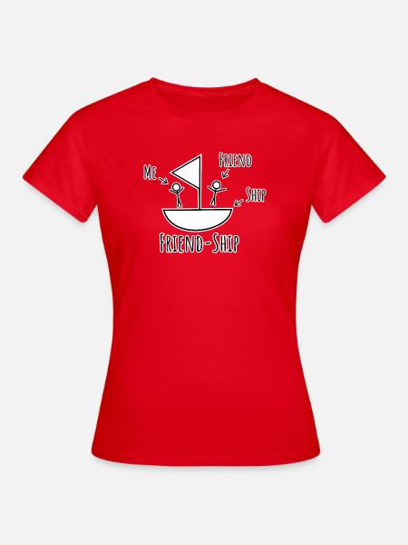 Freund, Ich, Schiff - Freundschiff äh Freundschaft - Dame-T-shirt - rød