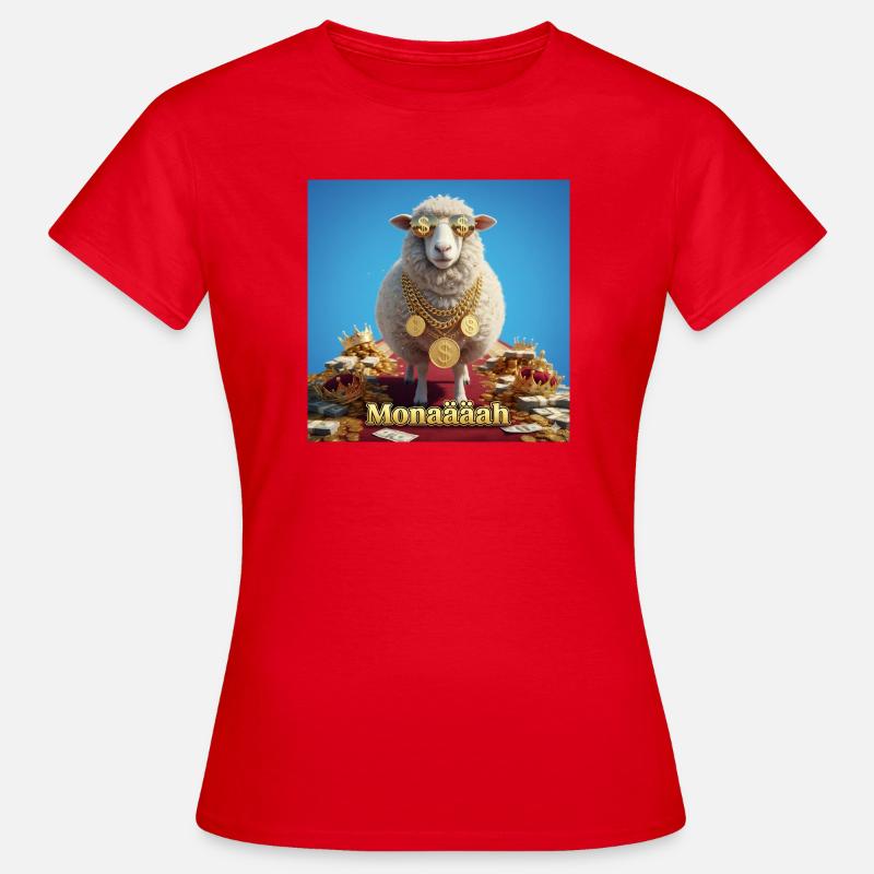 Bling Sheep with Coin Chains - Women's T-Shirt - red