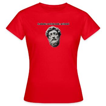 Mode de survie académique : activé - T-shirt Femme - rouge - Devant - AI Model Female 172 dark (172cm)