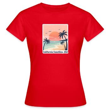 Kalifornische Küstensonne - Frauen T-Shirt - Rot - Vorne - AI Model Female 172 dark (172cm)