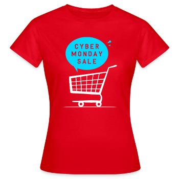 Cyber Monday Kaufrausch - Frauen T-Shirt - Rot - Vorne - AI Model Female 172 dark (172cm)