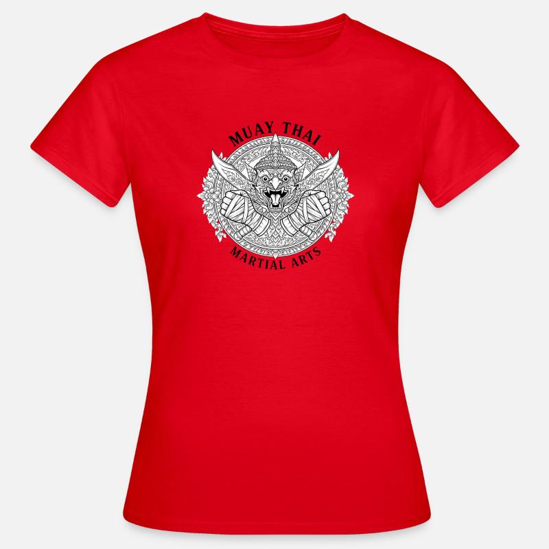 Dragehode Muay Thai-emblem - T-skjorte for kvinner - rød