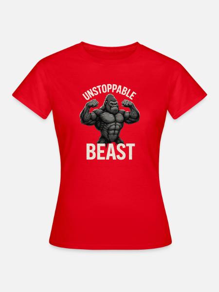 Unstoppable Beast Gorilla - Frauen T-Shirt - Rot