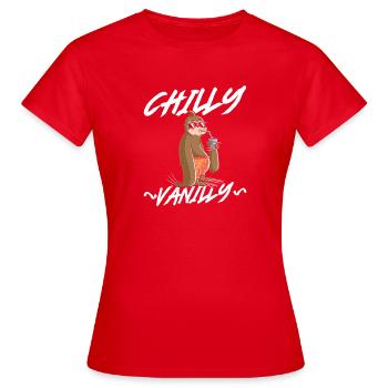 Chilly Vanilla Sloth - Frauen T-Shirt - Rot - Vorne - AI Model Female 172 dark (172cm)