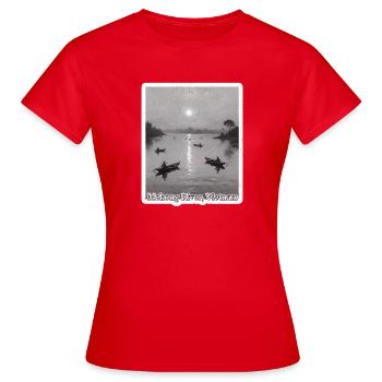 Clair de lune du Mékong au bord du fleuve - T-shirt Femme - rouge - Devant - AI Model Female 172 dark (172cm)