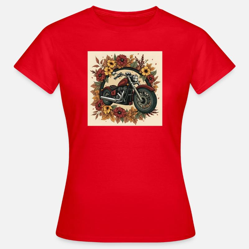 Roue de fleurs d’impression en bloc - T-shirt Femme - rouge