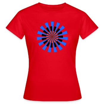 Contraste radial en rafale des couleurs - T-shirt Femme - rouge - Devant - AI Model Female 172 dark (172cm)