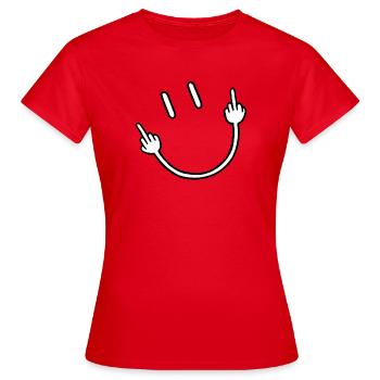 Geste du majeur - T-shirt Femme - rouge - Devant - AI Model Female 172 dark (172cm)