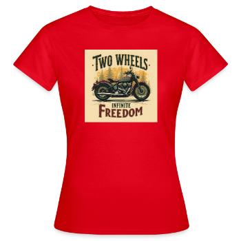 Deux roues, liberté infinie - T-shirt Femme - rouge - Devant - AI Model Female 172 dark (172cm)