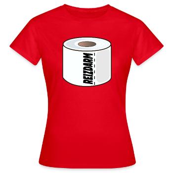 INTESTIN IRRITABLE, PAPIER TOILETTE, DIGESTION - T-shirt Femme - rouge - Devant - AI Model Female 172 dark (172cm)