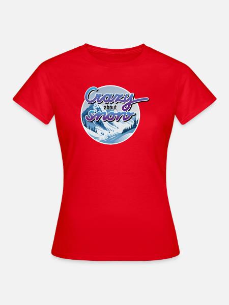 Winter, Berge, Schnee - Frauen T-Shirt - Rot