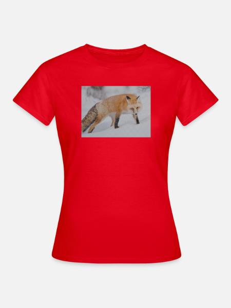 Schnee-Fuchs Pixelkunst - Frauen T-Shirt - Rot