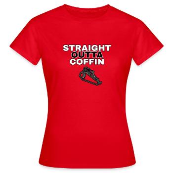 Straight Outta Sarg Skelett Design - Frauen T-Shirt - Rot - Vorne - AI Model Female 172 dark (172cm)
