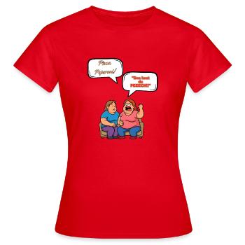 Pizza Peperoni Streit - Frauen T-Shirt - Rot - Vorne - AI Model Female 172 dark (172cm)