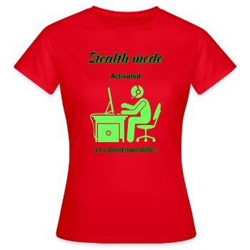 Mode furtif actif - T-shirt Femme - rouge - Devant - AI Model Female 172 dark (172cm)