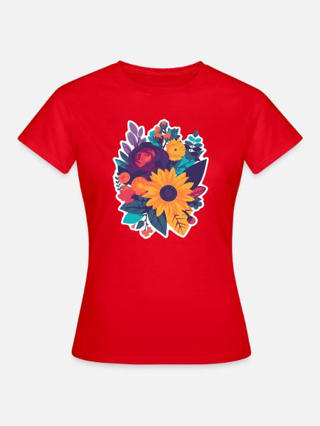 Bunter Blumenstrauß - Frauen T-Shirt - Rot