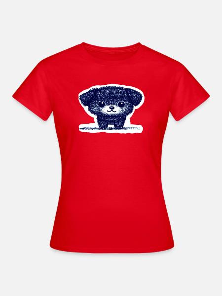 Winziges Hündchen (Blau) - Frauen T-Shirt - Rot