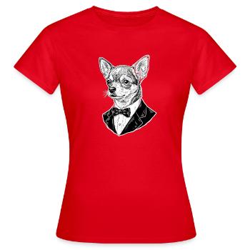 Chihuahua en smoking - T-shirt Femme - rouge - Devant - AI Model Female 172 dark (172cm)