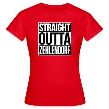 Straight Outta Zehlendorf Berlin - Frauen T-Shirt - Rot - Vorne - AI Model Female 172 dark (172cm)
