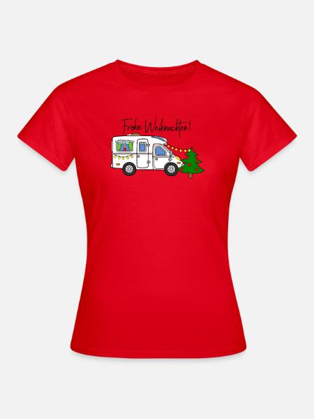 Frohe Weihnachten für Wohnmobil-Camper  - Frauen T-Shirt - Rot