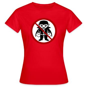 Kein Vampir! Lustiges Verbotsschild Halloween - Frauen T-Shirt - Rot - Vorne - AI Model Female 172 dark (172cm)