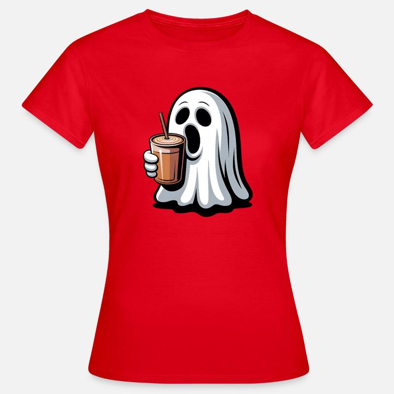 Ghost with pumpkin latte - Women's T-Shirt - red