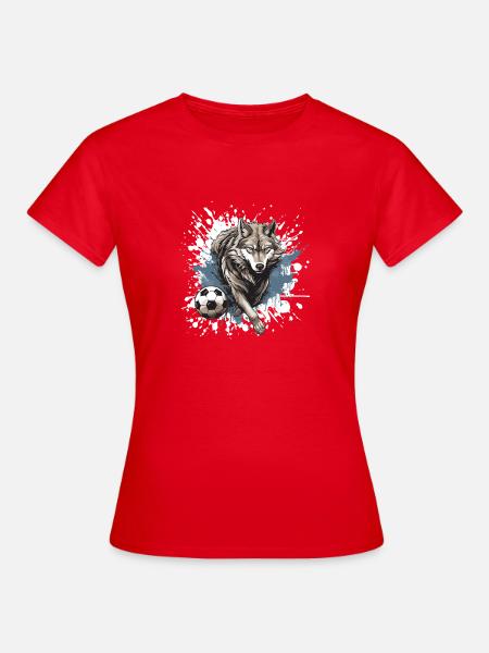 Wolf Fussball Team - Frauen T-Shirt - Rot
