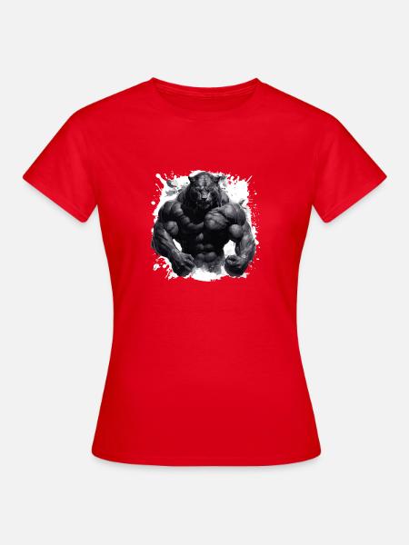 Leopard Muskeln Bodybuilding Beast - Frauen T-Shirt - Rot